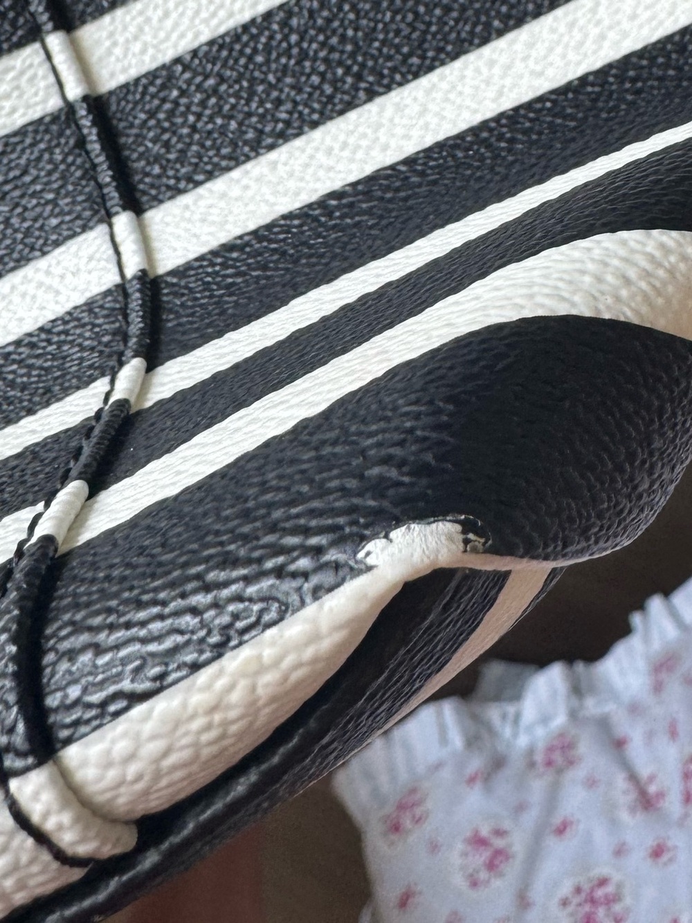 kate spade Black and White Striped Leather Tote - Picture 12 of 16